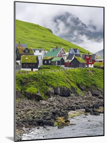 Village of Elduvik located at fjord Funningsfjordur, Denmark-Martin Zwick-Mounted Photographic Print