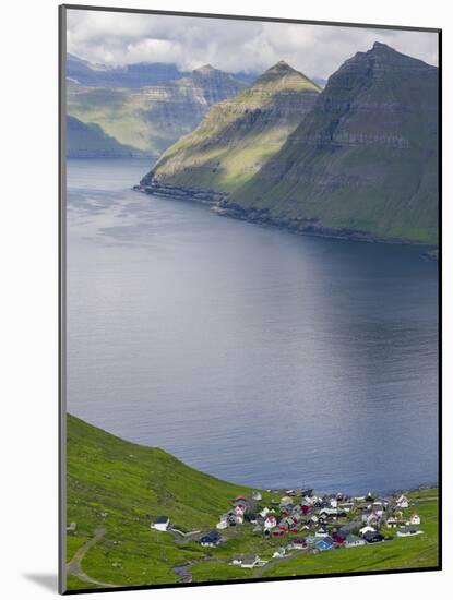 Village of Funningur, Leiriksfjordur and the island Kalsoy, Denmark-Martin Zwick-Mounted Photographic Print