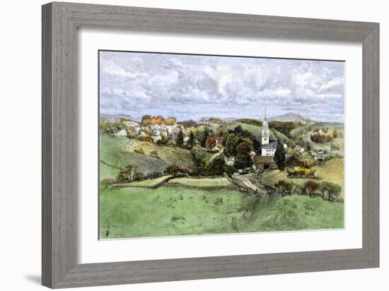 Village of New Boston, New Hampshire, in the 1800s-null-Framed Giclee Print