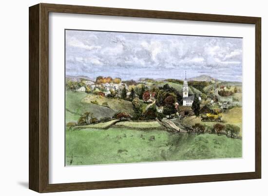 Village of New Boston, New Hampshire, in the 1800s-null-Framed Giclee Print