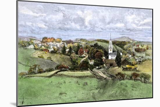 Village of New Boston, New Hampshire, in the 1800s-null-Mounted Giclee Print