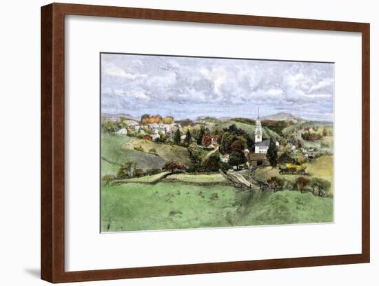 Village of New Boston, New Hampshire, in the 1800s-null-Framed Giclee Print