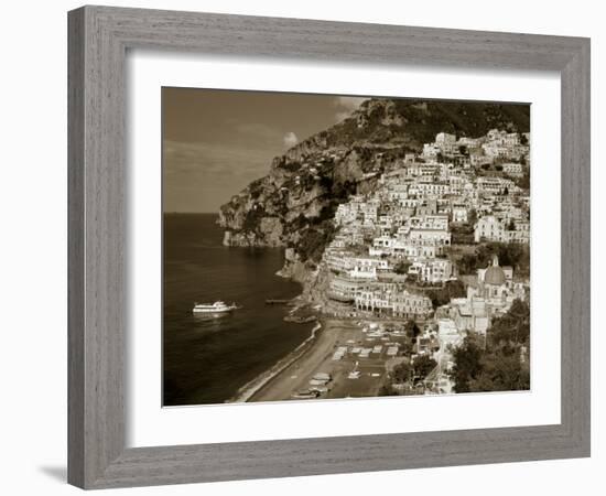 Village of Positano, Amalfi Coast, Campania, Italy-Steve Vidler-Framed Photographic Print