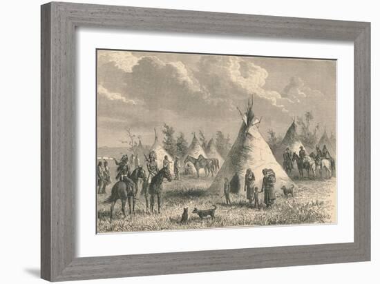 Village of Prairie Indians, C19th Century-null-Framed Giclee Print