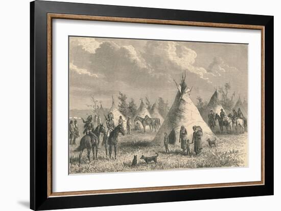 Village of Prairie Indians, C19th Century-null-Framed Giclee Print