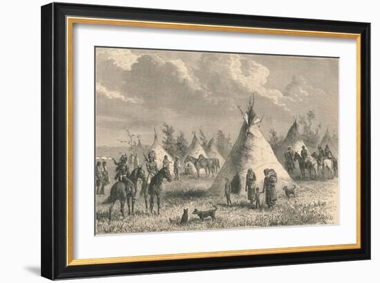 Village of Prairie Indians, C19th Century-null-Framed Giclee Print