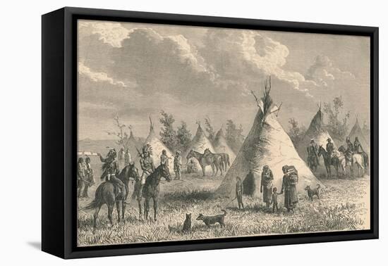 Village of Prairie Indians, C19th Century-null-Framed Premier Image Canvas