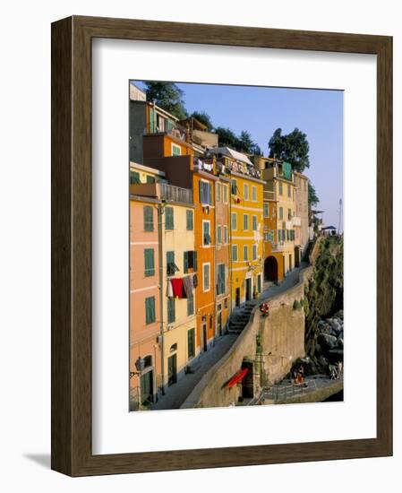 Village of Riomaggiore, Cinque Terre, Unesco World Heritage Site, Liguria, Italy-Bruno Morandi-Framed Photographic Print