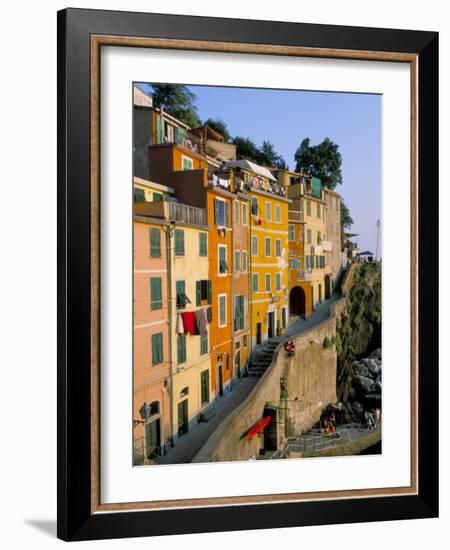 Village of Riomaggiore, Cinque Terre, Unesco World Heritage Site, Liguria, Italy-Bruno Morandi-Framed Photographic Print