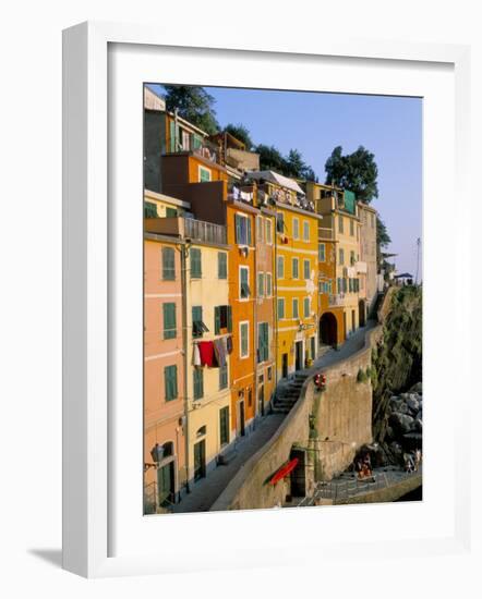 Village of Riomaggiore, Cinque Terre, Unesco World Heritage Site, Liguria, Italy-Bruno Morandi-Framed Photographic Print