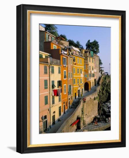 Village of Riomaggiore, Cinque Terre, Unesco World Heritage Site, Liguria, Italy-Bruno Morandi-Framed Photographic Print