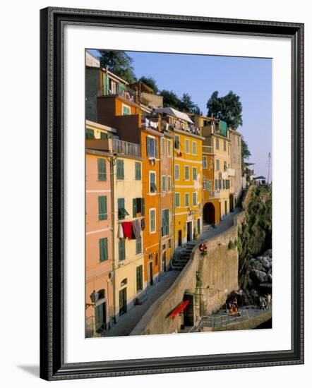 Village of Riomaggiore, Cinque Terre, Unesco World Heritage Site, Liguria, Italy-Bruno Morandi-Framed Photographic Print