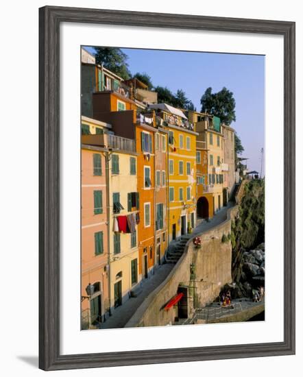 Village of Riomaggiore, Cinque Terre, Unesco World Heritage Site, Liguria, Italy-Bruno Morandi-Framed Photographic Print