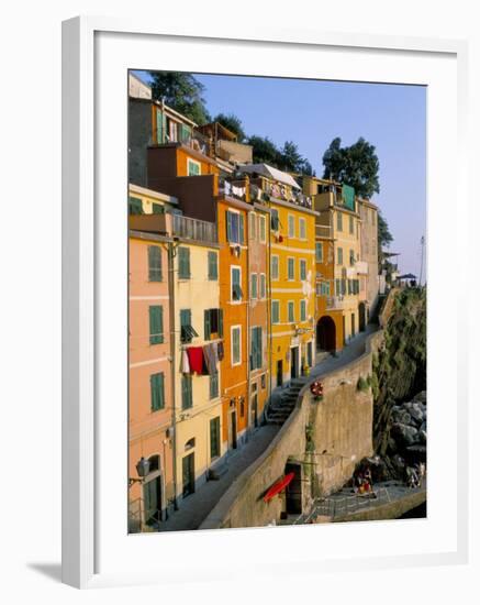 Village of Riomaggiore, Cinque Terre, Unesco World Heritage Site, Liguria, Italy-Bruno Morandi-Framed Photographic Print