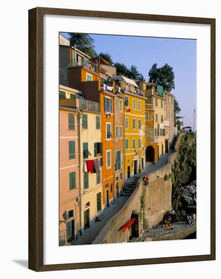Village of Riomaggiore, Cinque Terre, Unesco World Heritage Site, Liguria, Italy-Bruno Morandi-Framed Photographic Print