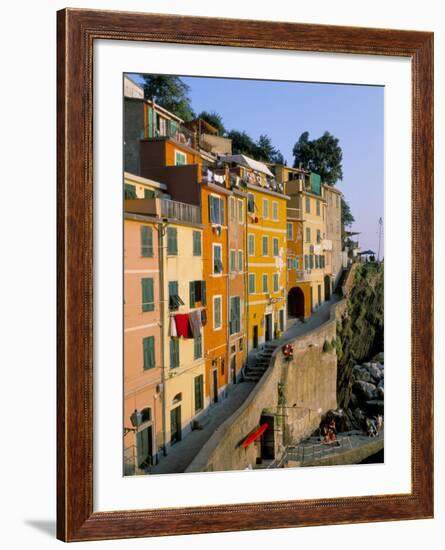 Village of Riomaggiore, Cinque Terre, Unesco World Heritage Site, Liguria, Italy-Bruno Morandi-Framed Photographic Print