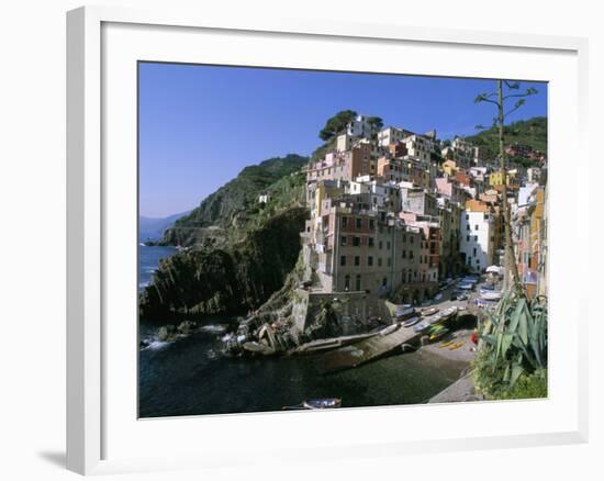 Village of Riomaggiore, Cinque Terre, Unesco World Heritage Site, Liguria, Italy-Bruno Morandi-Framed Photographic Print