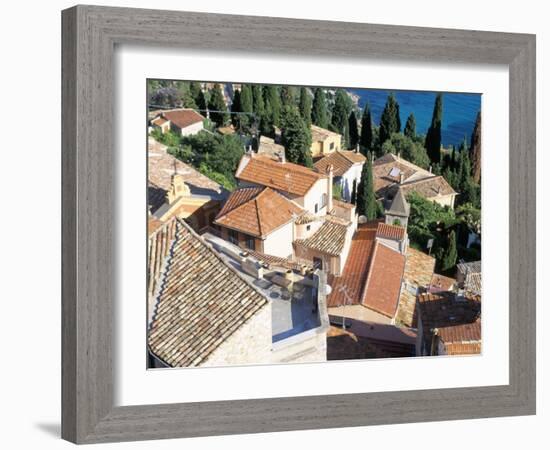 Village of Roquebrune-Cap-Martin, Alpes Maritimes, Cote d'Azur, Provence, France-Bruno Barbier-Framed Photographic Print