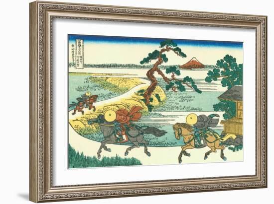 Village of Sekiya at Sumida River, c.1830-Katsushika Hokusai-Framed Giclee Print