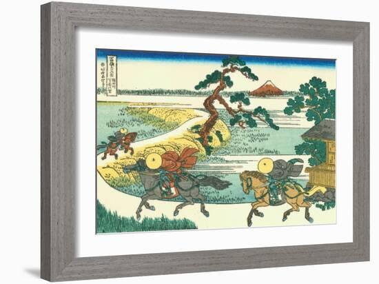 Village of Sekiya at Sumida River, c.1830-Katsushika Hokusai-Framed Giclee Print