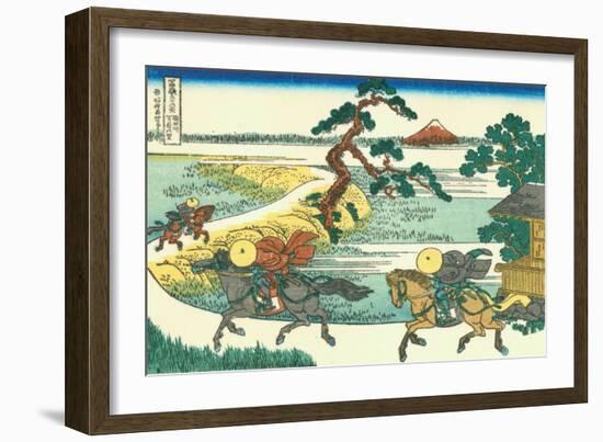 Village of Sekiya at Sumida River, c.1830-Katsushika Hokusai-Framed Giclee Print