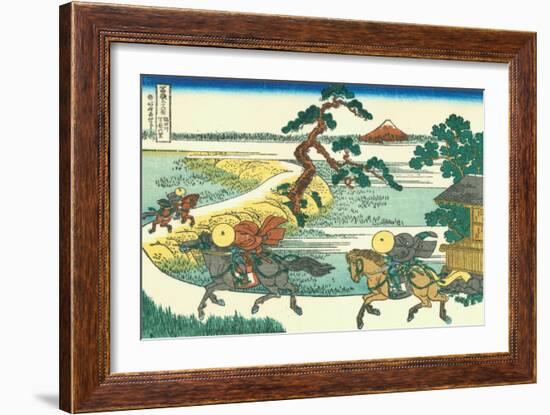 Village of Sekiya at Sumida River, c.1830-Katsushika Hokusai-Framed Giclee Print