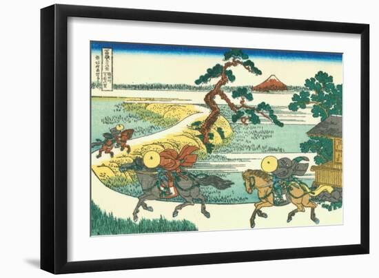 Village of Sekiya at Sumida River, c.1830-Katsushika Hokusai-Framed Giclee Print