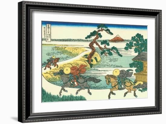 Village of Sekiya at Sumida River, c.1830-Katsushika Hokusai-Framed Giclee Print