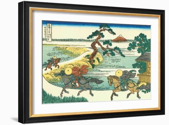 Village of Sekiya at Sumida River, c.1830-Katsushika Hokusai-Framed Giclee Print