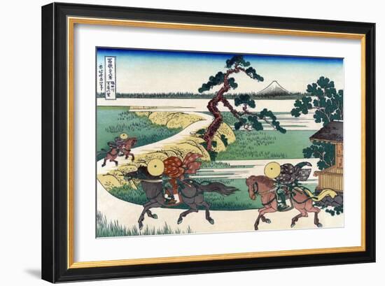 Village of Sekiya at Sumida River-Katsushika Hokusai-Framed Premium Giclee Print