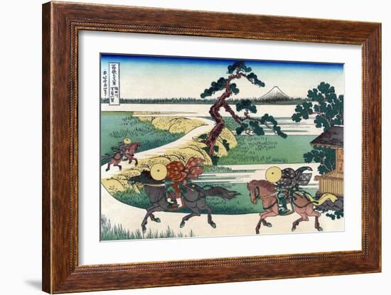 Village of Sekiya at Sumida River-Katsushika Hokusai-Framed Art Print