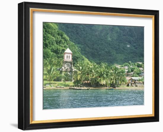 Village of Soufriere and Church from the Sea, Dominica, Windward Islands-Lousie Murray-Framed Photographic Print