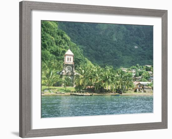 Village of Soufriere and Church from the Sea, Dominica, Windward Islands-Lousie Murray-Framed Photographic Print