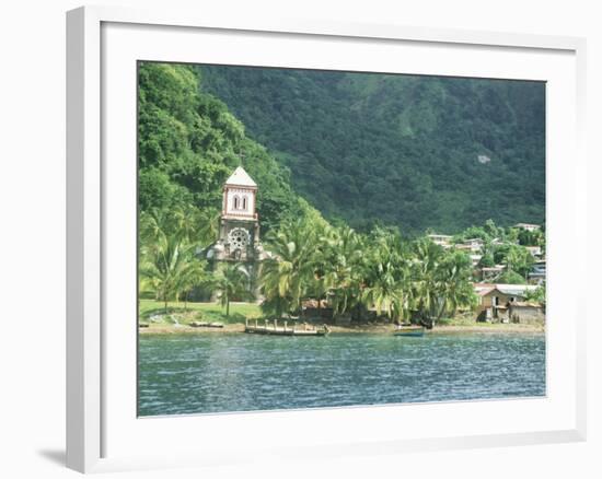 Village of Soufriere and Church from the Sea, Dominica, Windward Islands-Lousie Murray-Framed Photographic Print