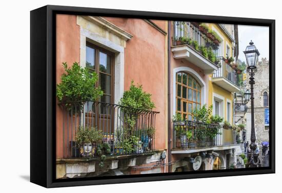 Village of Taormina. Sicily. Italy-Tom Norring-Framed Premier Image Canvas