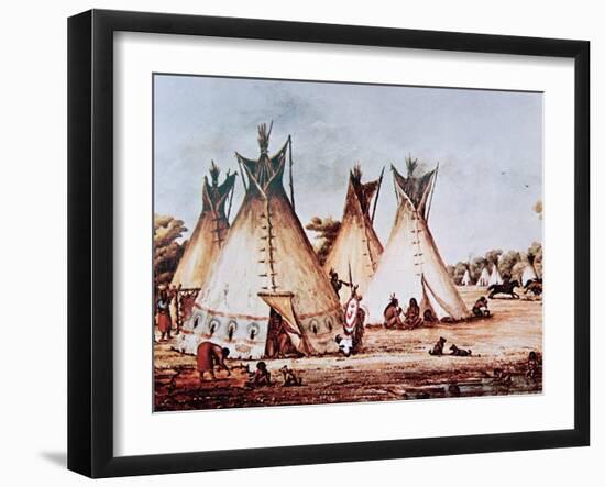 Village of the Kiowa Tribe-Baldwin Mollhausen-Framed Giclee Print