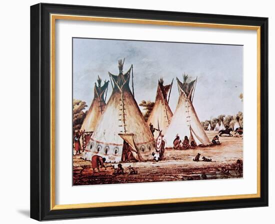 Village of the Kiowa Tribe-Baldwin Mollhausen-Framed Giclee Print