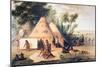 Village of the North American Sioux Tribe-George Catlin-Mounted Giclee Print