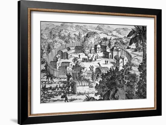 Village of the Susquehanna People, Susquehanna River (Engraving)-American-Framed Giclee Print