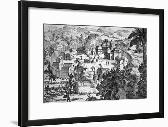 Village of the Susquehanna People, Susquehanna River (Engraving)-American-Framed Giclee Print