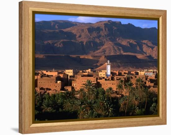 Village of Tinerhir on Banks of River Todra, Todra Gorge, Morocco-John Elk III-Framed Premier Image Canvas