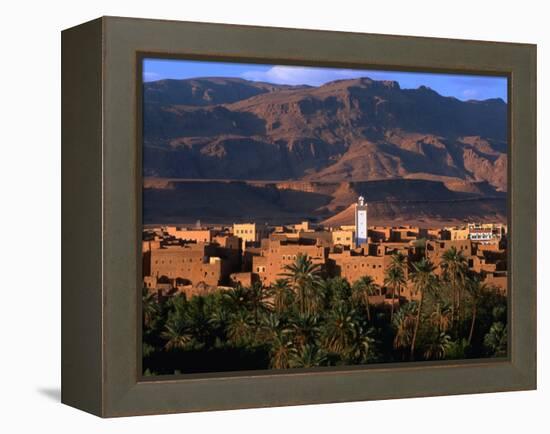 Village of Tinerhir on Banks of River Todra, Todra Gorge, Morocco-John Elk III-Framed Premier Image Canvas