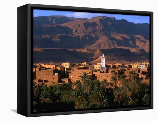 Village of Tinerhir on Banks of River Todra, Todra Gorge, Morocco-John Elk III-Framed Premier Image Canvas