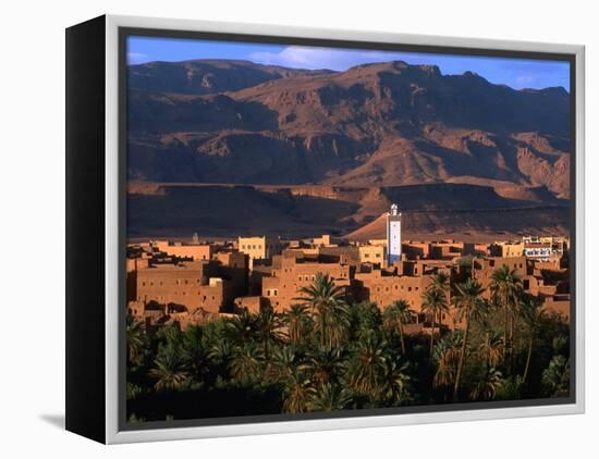 Village of Tinerhir on Banks of River Todra, Todra Gorge, Morocco-John Elk III-Framed Premier Image Canvas