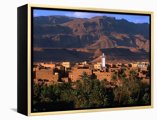 Village of Tinerhir on Banks of River Todra, Todra Gorge, Morocco-John Elk III-Framed Premier Image Canvas