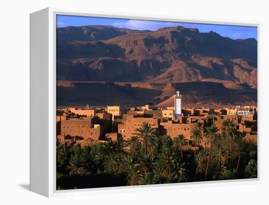 Village of Tinerhir on Banks of River Todra, Todra Gorge, Morocco-John Elk III-Framed Premier Image Canvas