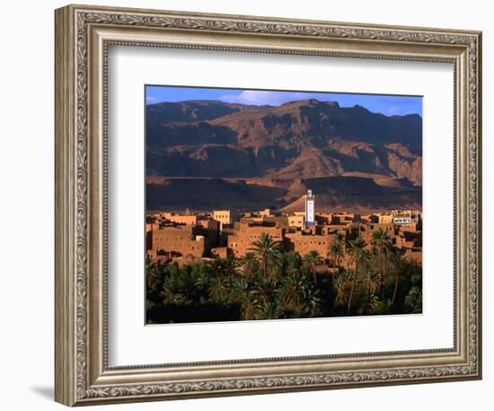 Village of Tinerhir on Banks of River Todra, Todra Gorge, Morocco-John Elk III-Framed Photographic Print
