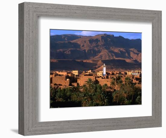 Village of Tinerhir on Banks of River Todra, Todra Gorge, Morocco-John Elk III-Framed Photographic Print