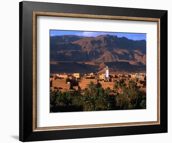 Village of Tinerhir on Banks of River Todra, Todra Gorge, Morocco-John Elk III-Framed Photographic Print