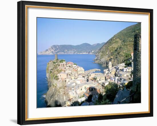 Village of Vernazza, from the East, Cinque Terre, Unesco World Heritage Site, Liguria, Italy-Richard Ashworth-Framed Photographic Print
